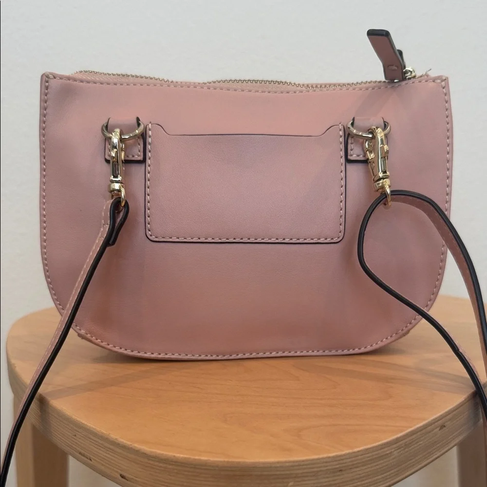 Lo & Sons Convertible Crossbody bag Dusty Rose. Saffiano Leather.